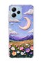 Poco M6 Pro 5g Compatible Crescent and Flower Field Printed Transparent Phone Case