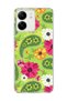 Redmi 13C Compatible Green Shawl Pattern Printed Transparent Phone Case