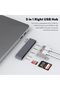موزع USB، محول USB للكمبيوتر المحمول، قارئ بطاقات ذاكرة فلاش USB 3.0 بفتحتين للكاميرا، موزع USB متعدد المنافذ - 6