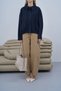 Shirt Collar Pleated Jacket Navy Blue - 6