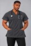 (E-Flex) Anthracite Lycra Men's Single Top Iron-Free Nurse and Doctor Uniform Scrubs Hospital Uniform