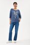 Women's Blue Italian Heart Patterned Sequined Lycra Knitwear Sweater 40 - 46 Size - 3