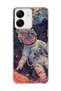 Redmi 13C Compatible Colorful Astronaut Printed Transparent Phone Case