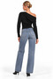 Women's Asymmetrical Collar Blouse |   Gathered and Draped Detailed Design |   Fitted Slim Fit |   Long Sleeves |   Scuba Crepe Knitted Fabric |   Half Pat Buttoned |   Flowing Design |   Casual Stylish Women's Tops |   Modern Elegant Blouse - 5