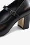 Women's Pointed Toe Thick Heeled Shoes Meaty Black - 5