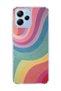Poco M6 Pro 5g Compatible Pastel Rainbow Curve Printed Transparent Phone Case