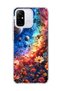 Redmi 12C Compatible Galaxy and Flowers Printed Transparent Phone Case