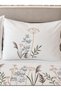 Botanical Embroidered 100% Cotton Double Pique Duvet Cover Set - 4