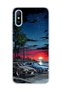 Redmi 9A Compatible Sports Cars Night Coast Printed Transparent Phone Case