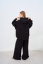 Women's Stitching Detail Hooded Tracksuit Set Black - 4