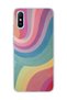 Redmi 9A Compatible Pastel Rainbow Curved Printed Transparent Phone Case