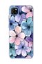 Redmi 9C Compatible Purple Blue Flower Printed Transparent Phone Case