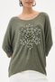 Women's Khaki Italian Snowflake Patterned Sequined Lycra Knitwear Sweater 40 - 46 Size - 5