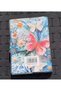 Butterfly & Floral Embossed Pattern Mini Transparent Album / Card Holder – Pocket Size Notebook with Snap Closure (1 Piece) - 3