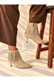 Savanna Vision Mink Suede 5 cm Thin Heel Tassel Detail Women's Boots Botti̇e - 6