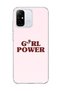 Redmi 12C Compatible Transparent Phone Case with Pink Rose Text Printed