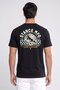Men Crew Neck Short Sleeve Brand Logo T-Shirt, Black - 4
