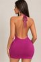 Halter Neck Degaje Collar Mini Backless Stylish Dress New Year's Collection - 4