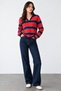Women's Polo Collar Ribbed Long Sleeve Knit Sweater - 2