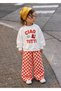 Cherry Printed Ciao Tutti Sweatshirt and Plaid Patterned Orange Tracksuit Girls' 3-Thread Bottom Top Set