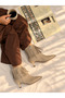 Savanna Vision Mink Suede 5 cm Thin Heel Tassel Detail Women's Boots Botti̇e