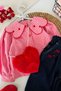 Plaid Girls' 3-Piece Set with Plush Heart Bag and Collar Detail - Red - 6