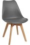 كراسي طعام ذات أرجل خشبية من طراز Mid Century Modern DSW، باللون الرمادي