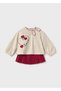 Baby Girl Red Pleated Skirt Set