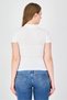 Women Regular Fit Short Sleeve Ribbed Polo Shirt, White - 3