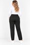 Plus Size Front-Washed Steel Interlock Women's Trousers Black - 6