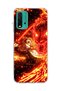 Redmi 9t Compatible Anime Flame Sword Printed Transparent Phone Case