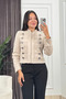 Women's Winter Stone Venezia Ornamented Stand Collar Suede Jacket 8651 - 7