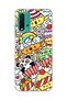 Redmi 9t Compatible Cute Panda Rainbow Printed Transparent Phone Case
