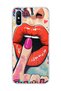 Redmi 9A Compatible Red Lip Printed Transparent Phone Case