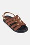 Women Hailey Loop Adjustable Buckle Closure Sandals, Brown