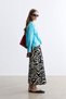 Zebra Patterned Gabardine Skirt - 4