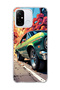 Redmi 12C Compatible Green Classic Car Printed Transparent Phone Case