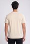 Men Crew Neck Short Sleeve Solid T-Shirt, Beige - 4