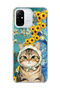 Redmi 12C Compatible Starry Night Tabby Cat Printed Transparent Phone Case