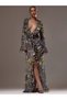 Rochie maxi, mix culori
