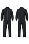Men's Camisole Model Two-Pocket Jacket Flat Bottom Tracksuit Set 2711 Black-Black - 4