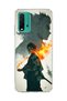 Redmi 9t Compatible Anime Fire Shadow Printed Transparent Phone Case