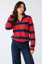 Women's Polo Collar Ribbed Long Sleeve Knit Sweater - 3