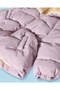 Infant Girls Lilac And Ivory Hooded Puffer Jacket - 3