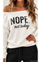 Women's One-Shoulder Long Sleeve Embroidered Three-Thread Blouse and Trousers Two-Piece Set - 4
