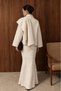 Amaris Asymmetric Cashmere Jacket – Women's Stand Collar Buttoned Cape Detailed Long Sleeve Jacket - 2