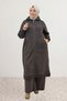 63033 Large Size Zipper Closure Three Thread Cap - Brown - 2