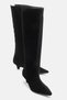 Bally Black Suede Genuine Leather Women's Short Heeled Boots