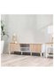 Juno TV Cabinet For Up To 55 Inches TV Entertainment Modern Design Wall Unit Furniture Wooden TV Stand For Living Room Bedroom TV Rack L 152 xW 40 xH 49 cm White/Sonoma Oak - 3