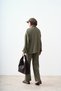 Women's Jacket and Pants Set with Stitching Details Khaki Green - 5